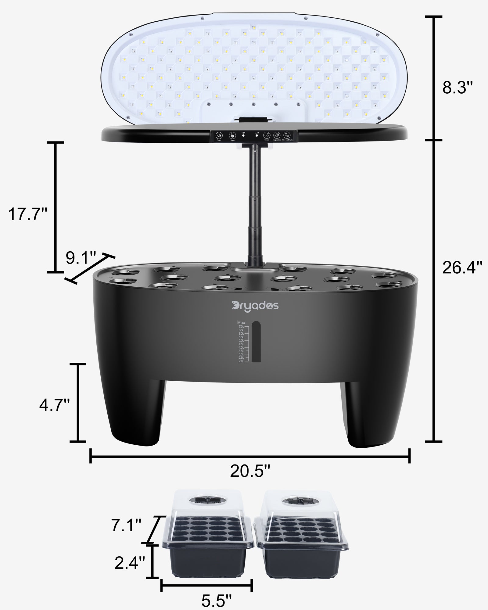 DRYADES Hydroponics Growing System Kit 16Pods, Herb Garden with Sprout Mode Can Seedling in Advance, Indoor Garden Planter for Home Office School with LED Grow Light, for Mom Women--Z244
