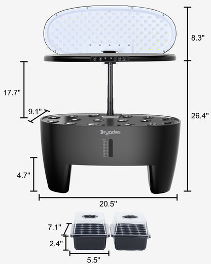 DRYADES Hydroponics Growing System Kit 16Pods, Herb Garden with Sprout Mode Can Seedling in Advance, Indoor Garden Planter for Home Office School with LED Grow Light, for Mom Women--Z244