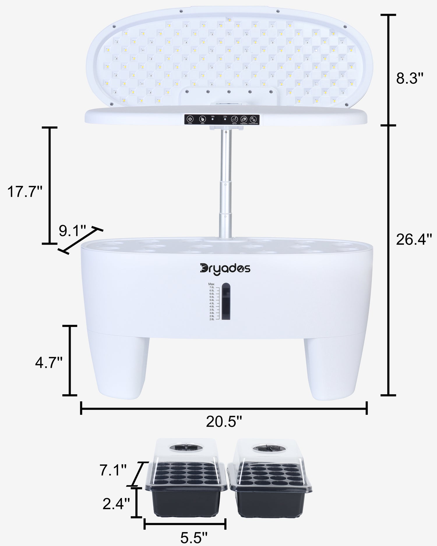 DRYADES Hydroponics Growing System Kit 16Pods, Herb Garden with Sprout Mode Can Seedling in Advance, Indoor Garden Planter for Home Office School with LED Grow Light, for Mom Women--Z244