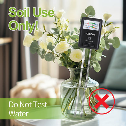 Naiades 3-in-1 Soil Moisture Meter Light and PH Tester for Indoor &amp; Outdoor House Plants, Garden, Lawn, Farm (No Battery Needed)--P407