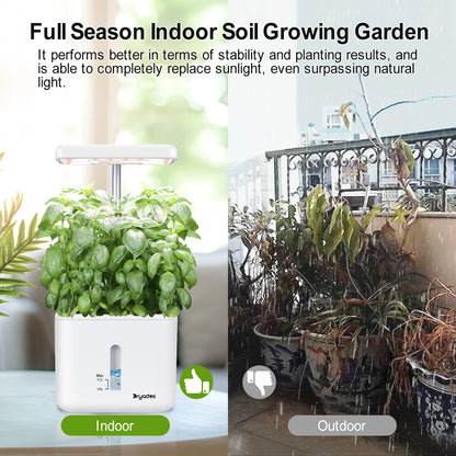 DRYADES Indoor Garden Growing Systems Self-Watering Plant Pot Smart Gardening System with 17 Watts LED Grow Light Auto Timer Gardening Plant Gifts for Mom Women Plant Pot for vegetables herbs(No Seeds&amp;Soil) - Z230