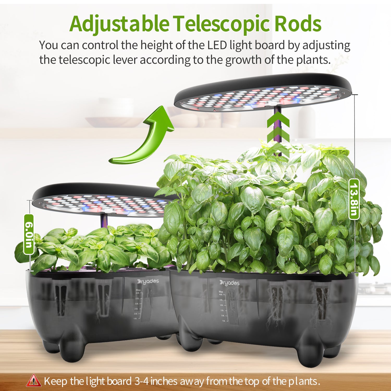 DRYADES Indoor Herb Garden Kit, Hydroponic Growing System with LED Grow Light Quiet Water Pump for Home Kitchen Office Healthy Fresh Herbs Vegetables, Gift Ideas for Women Men -Z237